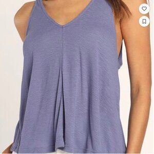 Free People Indie blue Ribbed Swing Tank Top – Size Medium